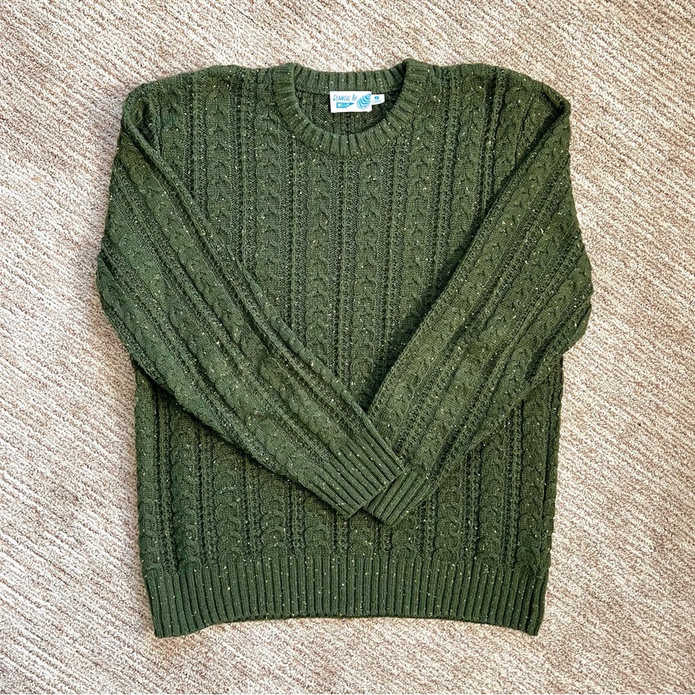 Wellen Seawool Fisherman Sweater in Kelp - S